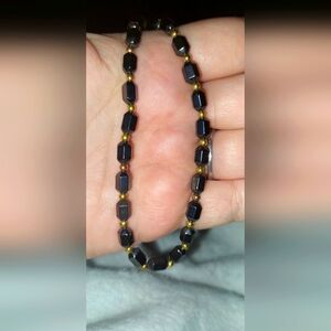 Black and Gold Hematite Beaded Necklace